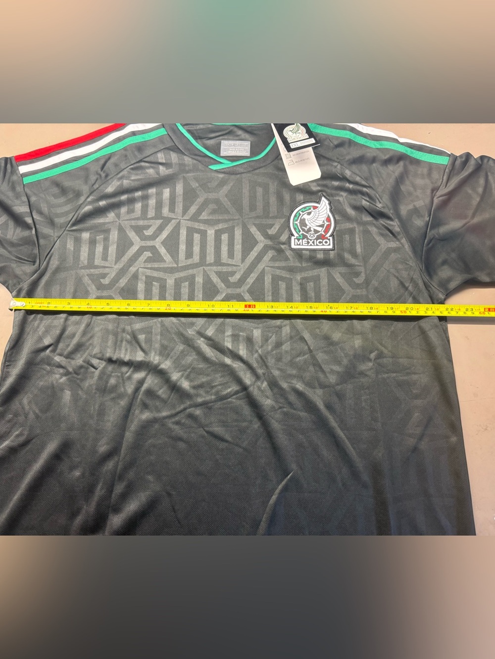 New w/ Tags NATIONAL TEAM MEXICO Black Green Polyester Soccer Jersey Size 2XL - Picture 6 of 7